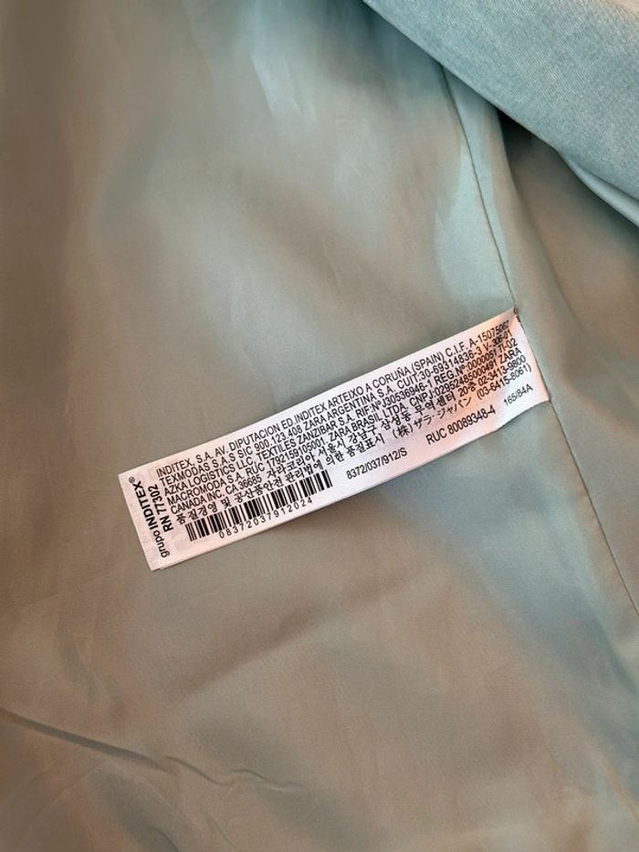 Ensemble blazer + pantalon vert d’eau effet velours Zara taille S Neuf - photo numéro 12