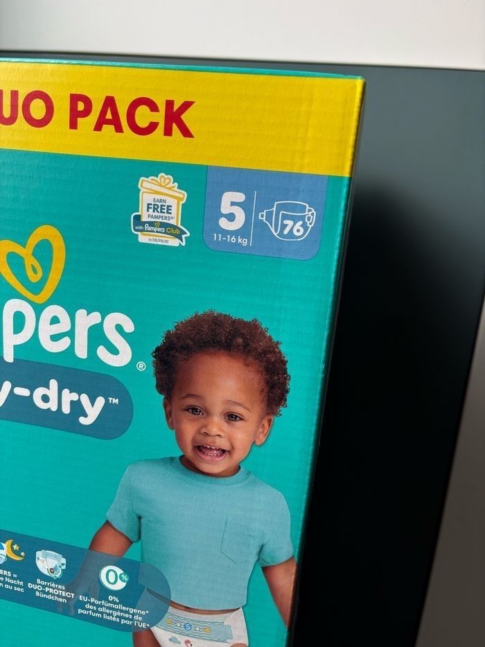 Taille 5 Pampers Baby Dry - Duoi Pack - photo numéro 2