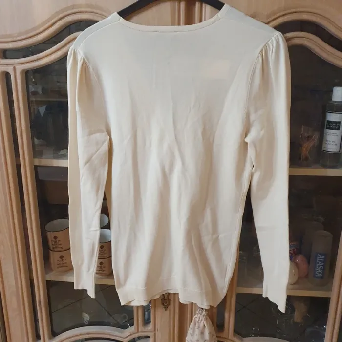 Magnifique haut champagne col en V avec fermeture eclaire taille XL Morgan - photo numéro 5