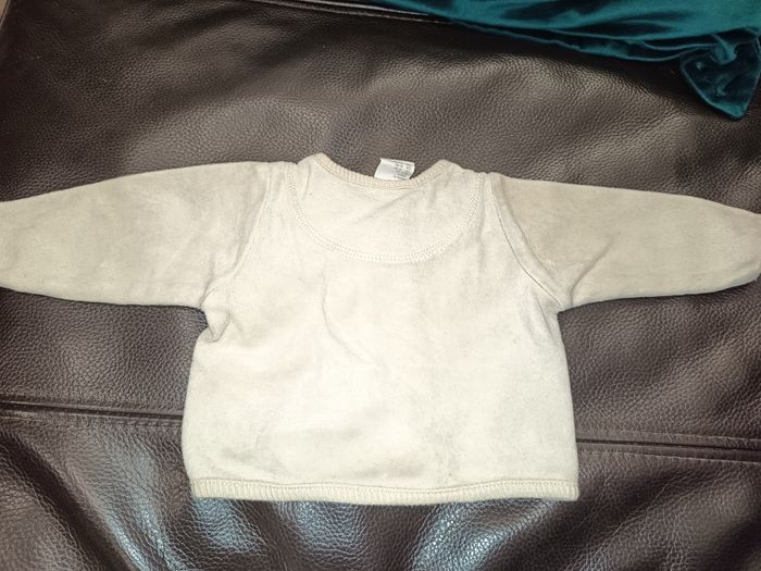 Gilet velours beige mixte, H&M, taille Naissance - photo numéro 3