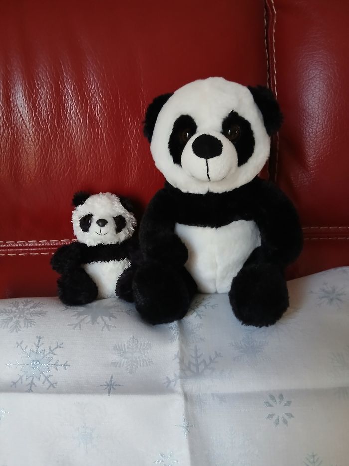 Duo Doudous-Peluches Panda *20 & 10 cm - photo numéro 6