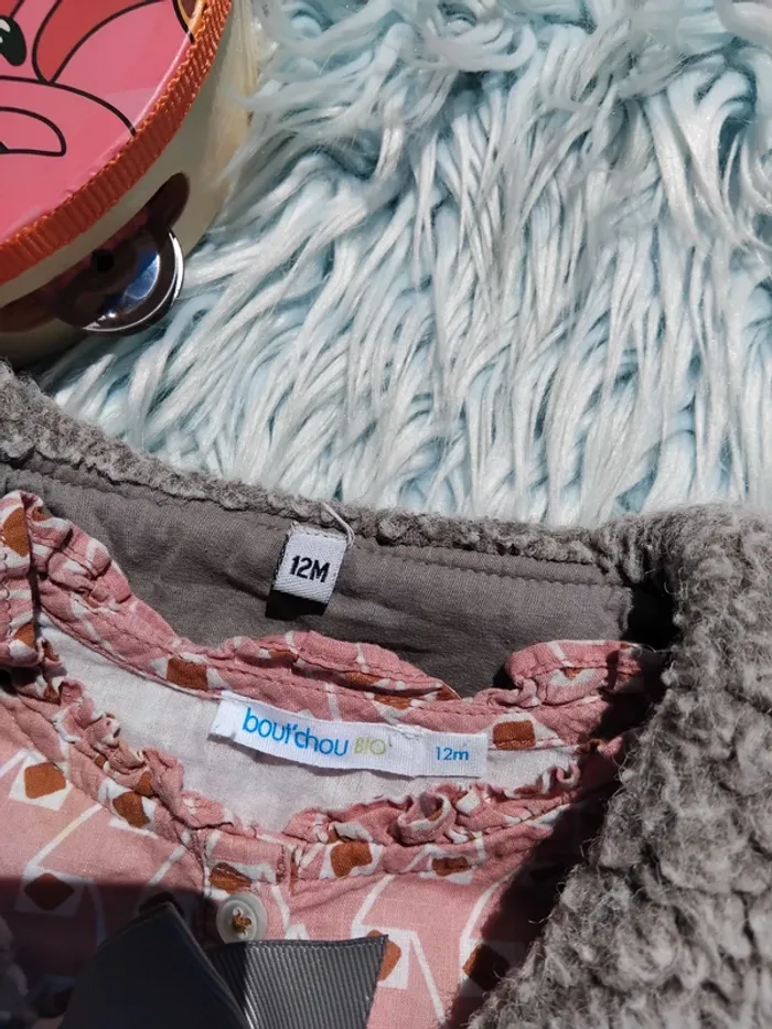 🍇 robe fille 12 mois et veste sans manche - photo numéro 2