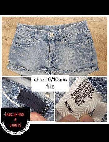 Short jeans  fille 9/10 ans h&m