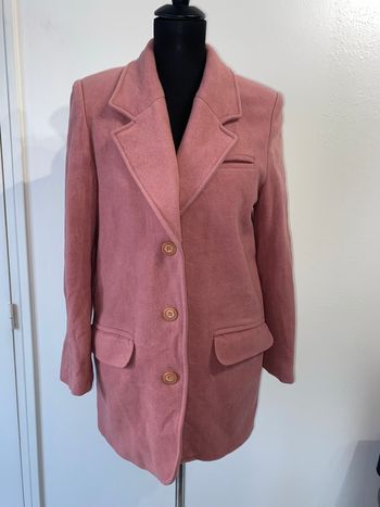 Manteau rose poudré en laine 