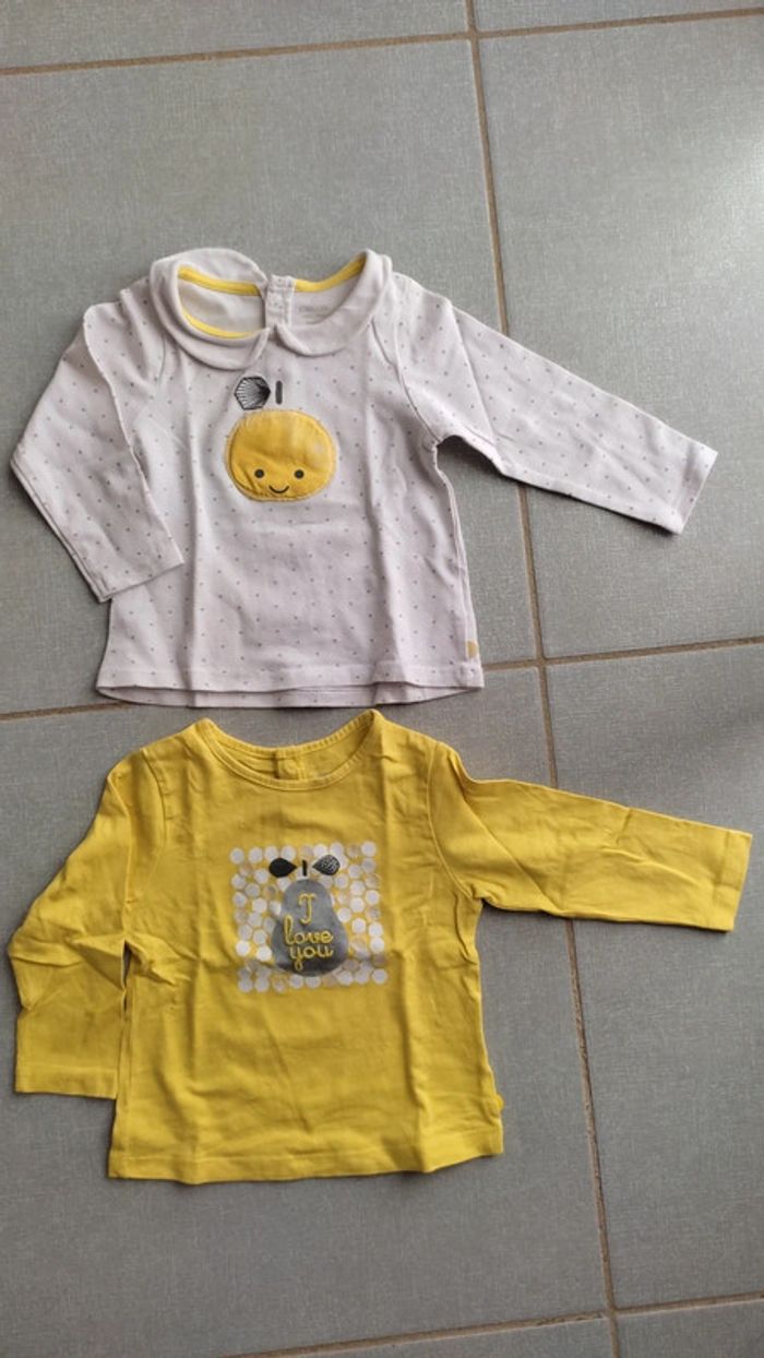 Lot de 2 t-shirts ML Obaibi T.12M