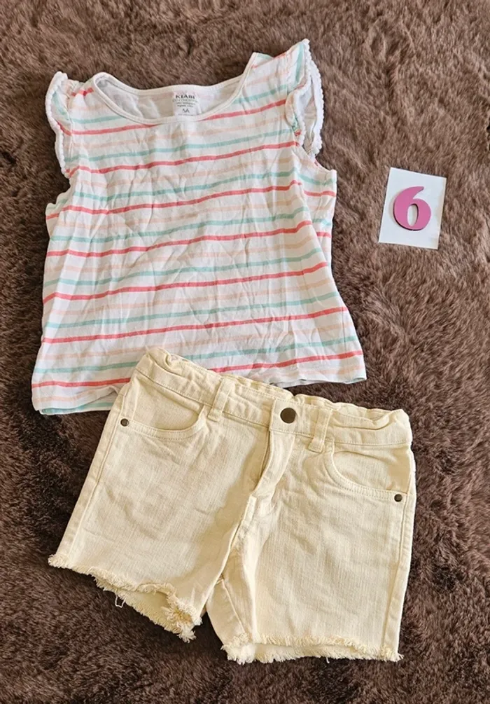 Ensemble short et t-shirt 6 ans fille