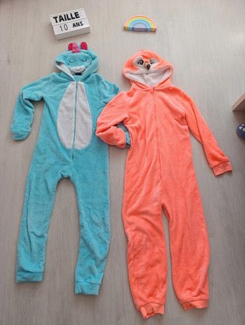 Lot 2 combi pyjama fille