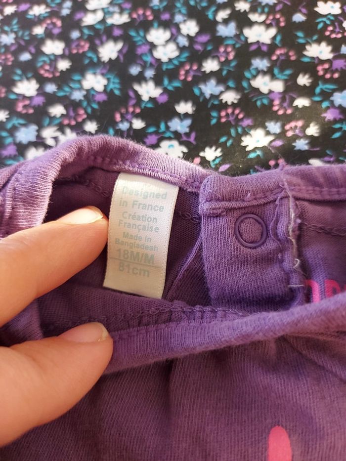 Tee-shirt 18 mois violet - photo numéro 2