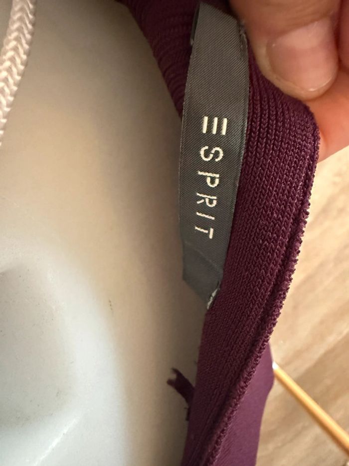 Robe bordeaux avec perles au col Esprit - photo numéro 6