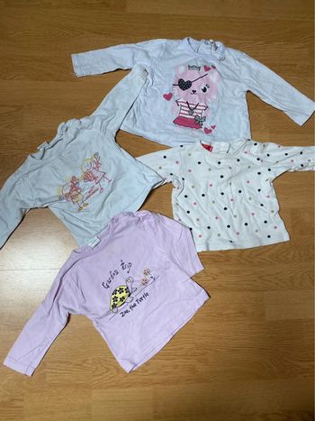 Lot tshirts manches longues 12 mois