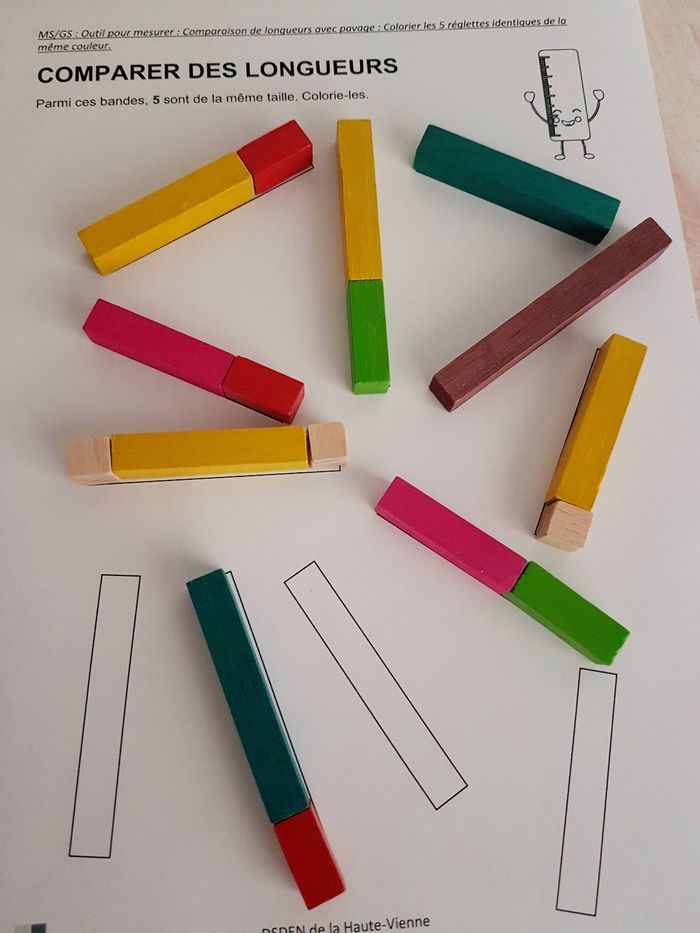 Bâtons de calcul en bois, réglettes cuisenaires, coffret les nombres en couleurs - photo numéro 6