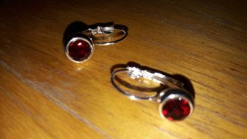 Boucles d'oreille brillants bordeau