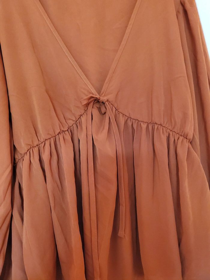 Blouse marron manche longue - photo numéro 2