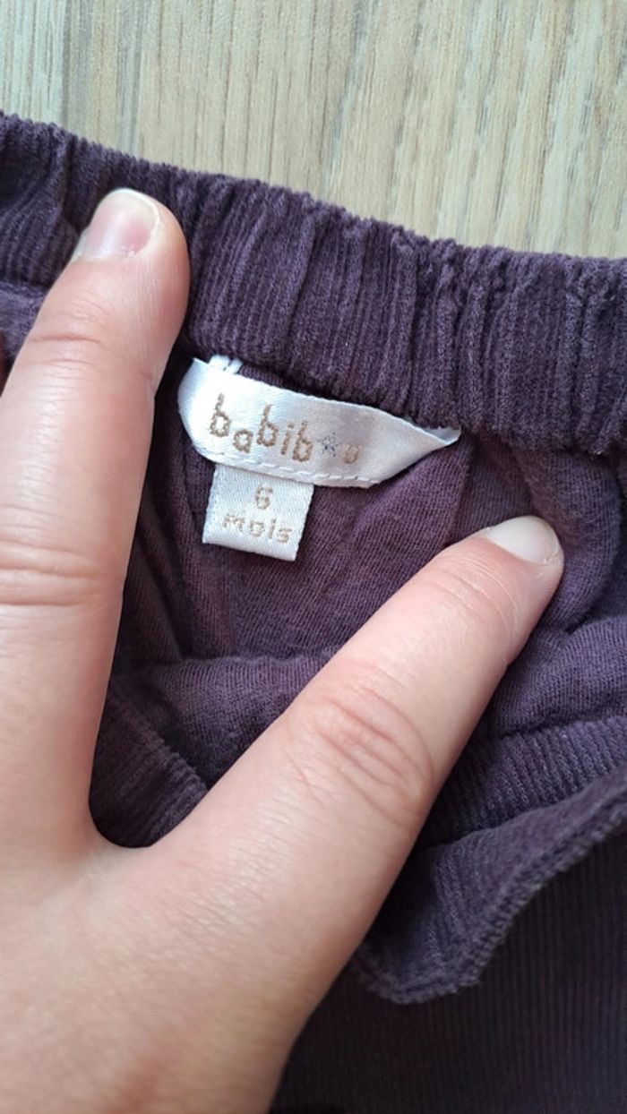 Ensemble 6 mois pantalon velours et t-shirt manches longues Bouchara fille - photo numéro 3
