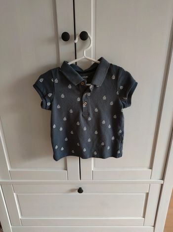 Polo bleu gris 18 mois