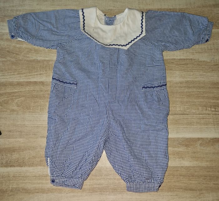 Combinaison à carreaux bébé - photo numéro 2