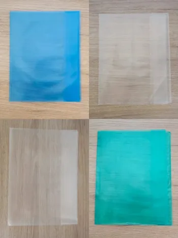 Lot 4 protège-cahier transparent vert bleu - 17x22cm