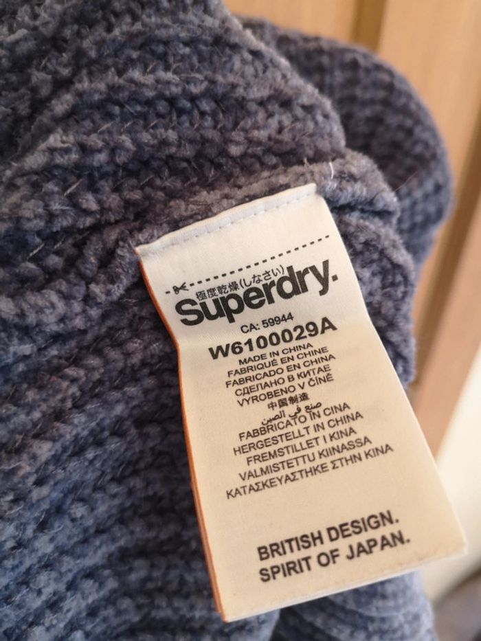 Pull d'hiver chaud Superdry Xs en bleu matière douce - photo numéro 6