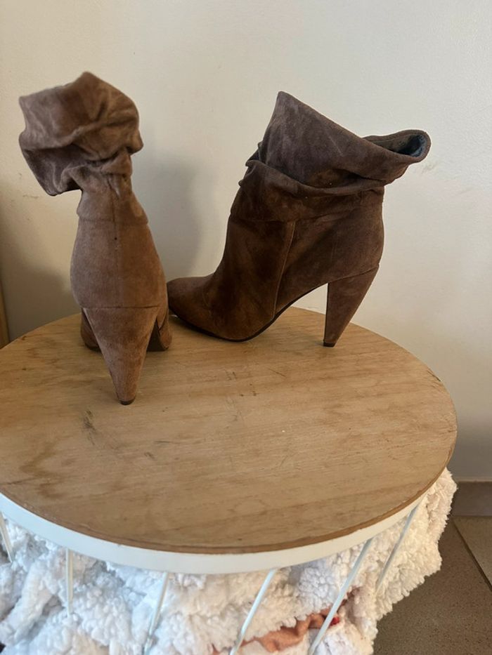 Bottines daim marron neuves T38 - photo numéro 3