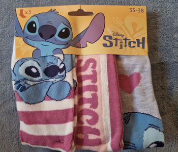 Lot de 3 paires de chaussettes Stitch et Angel 35-38