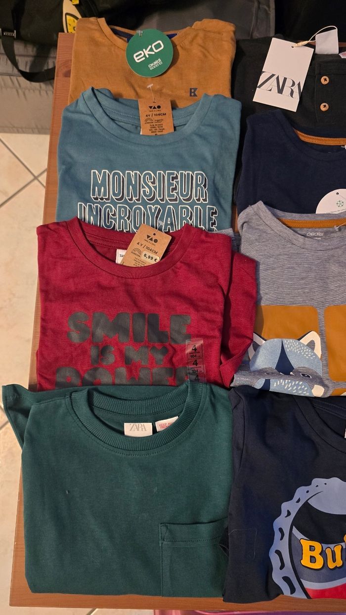 NEUFS (TOUS NON PORTÉS) 🏷💙superbe lot Tee-shirts ML 4 ans garçon - photo numéro 2