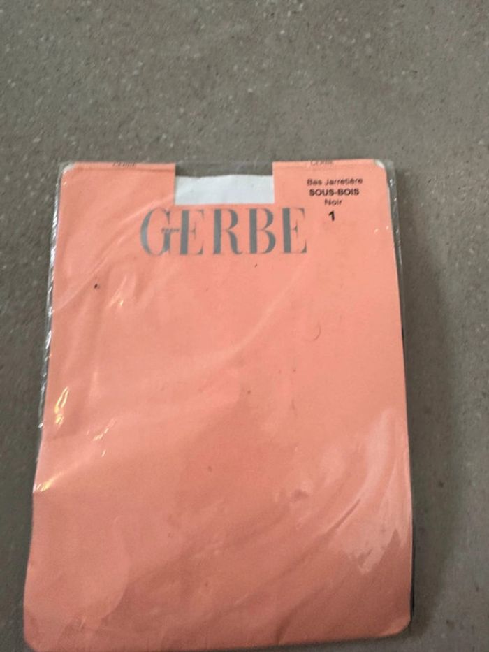 Bas jarretière sous-bois noir, taille 1 Gerbe, taille S
