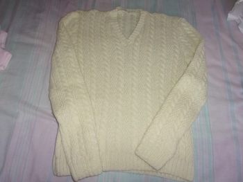 Pull Torsades Tricoté Main Taille 40/42