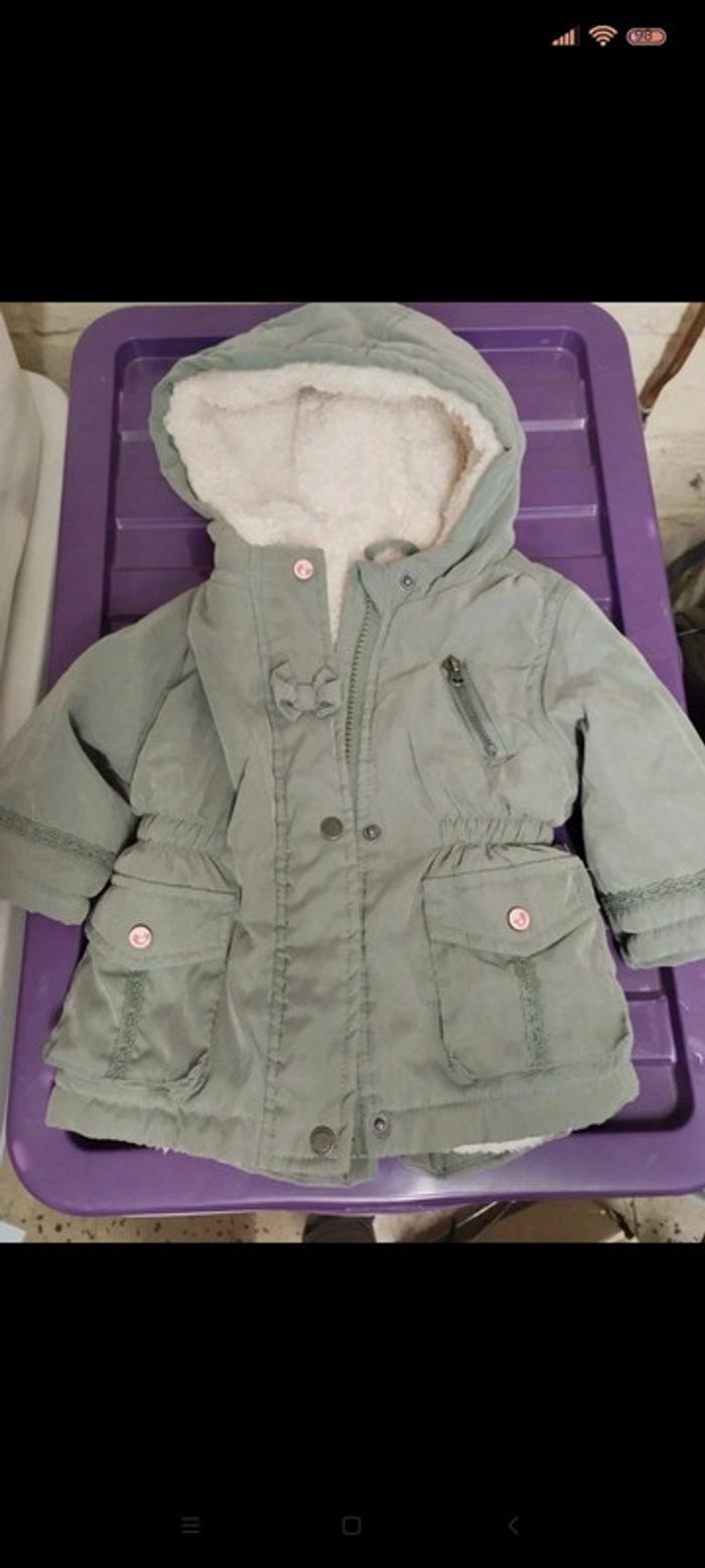 Manteau kaki hiver 6mois fille