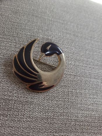 Broche en argent canard