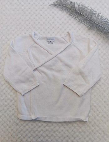 🔸Gilet Croisé Kimono Blanc Pat & Ripaton – 6 mois🔸