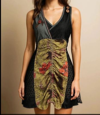 Vintage Chic : Robe Unique en Denim et Dentelle