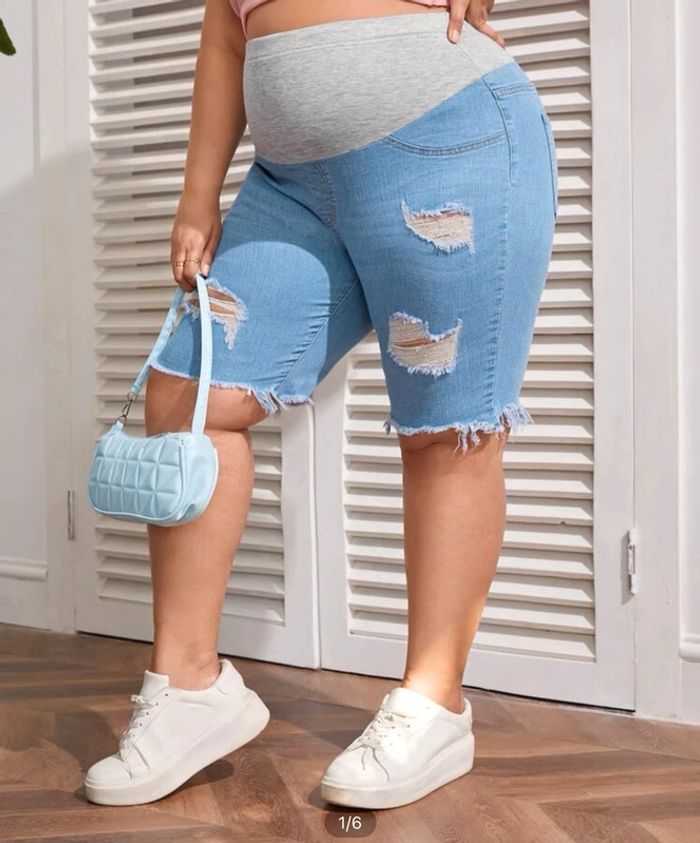 Short en jean de grossesse - photo numéro 3