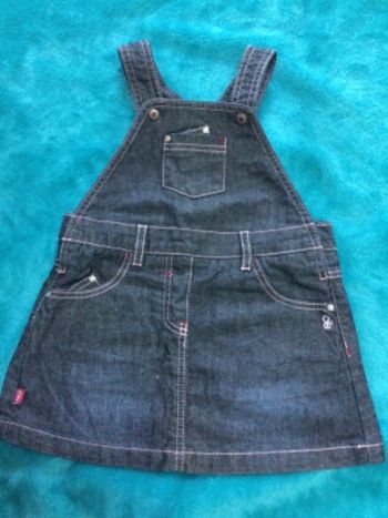 jupe salopette jeans obaibi 6 mois neuve