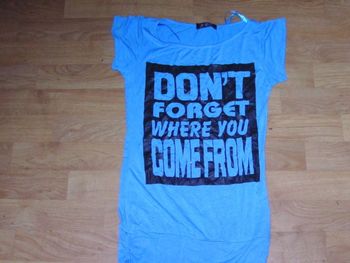 Tee shirt ADC bleu "Don't forget where you com from" S TBE