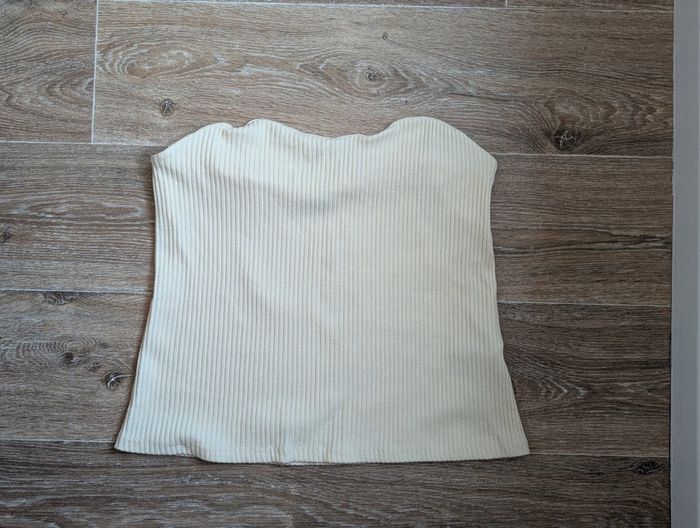 Top bustier beige taille XL