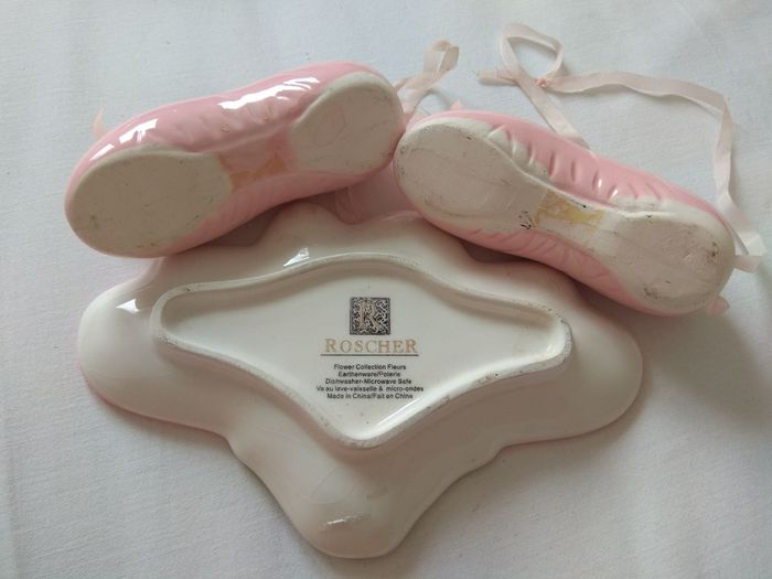 6 Chaussons de danse & vide poche fleur en faïence décoration - photo numéro 8