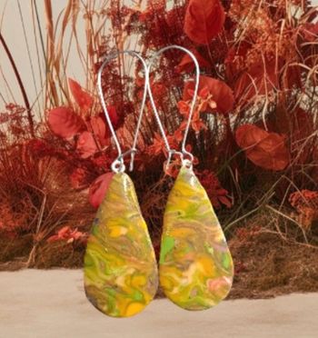 Boucles d'oreilles pendante pâte polymere