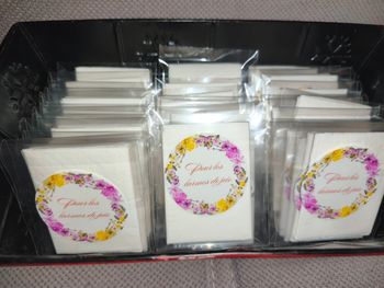 100 pochettes mouchoirs larmes de joie décoration de mariage champêtre chic 