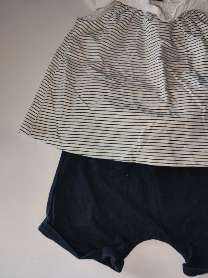 Ensemble short bleu et blanc - photo numéro 2