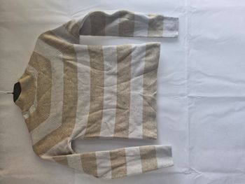 Pull fin S Pimkie Beige blanc à rayure