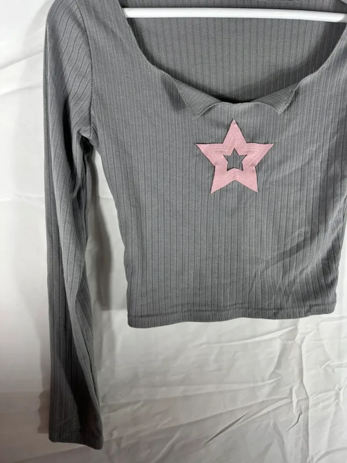 T-shirt violet manche longue YesStyle - photo numéro 2