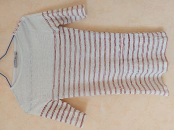 T-shirt façon marinière Kookaï rayures rouges 100% lin taille XS/S