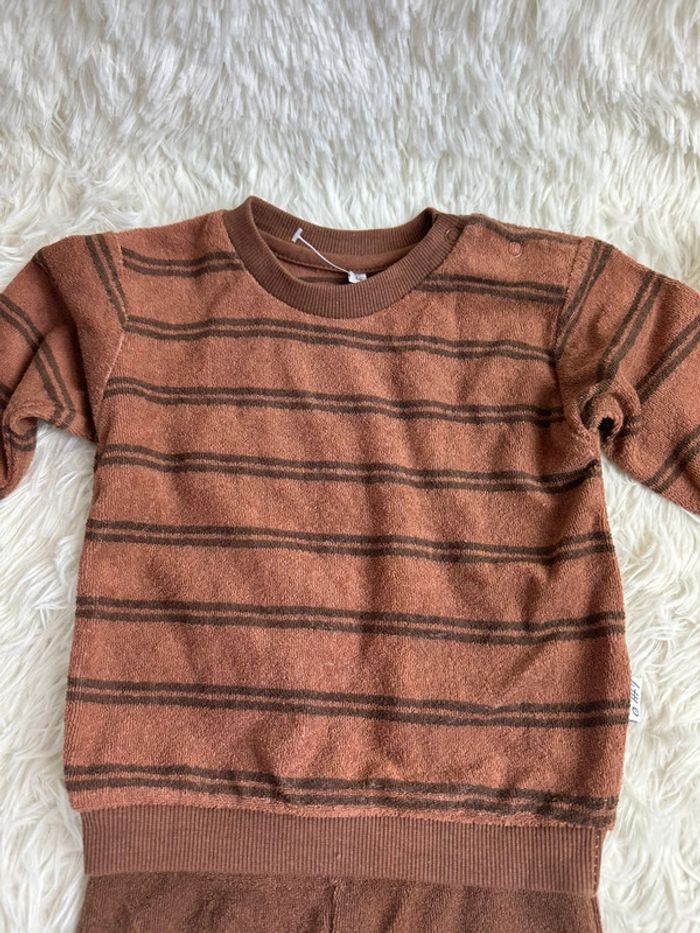 Ensemble marron en éponge taille 3 mois Little - photo numéro 3