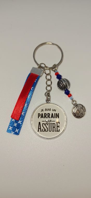 Porte clé parrain " Parrain qui assure "