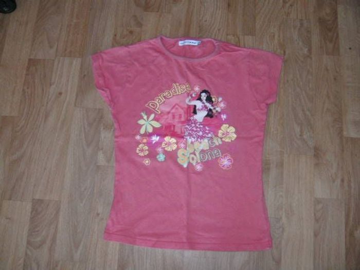Tee shirt OKAIDI FOR CLUB MED rose orangé tahitienne taille 10 ans TBE