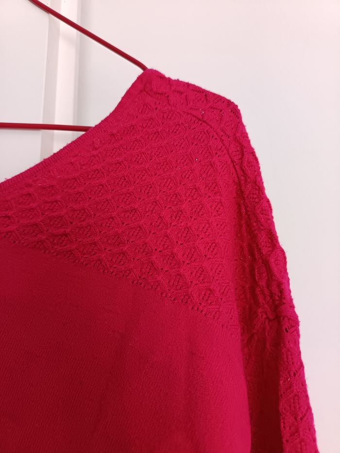 Pull col en V fushia - photo numéro 3