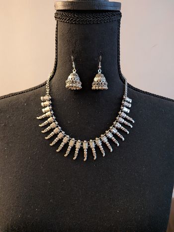 Parure bohème vintage argentée