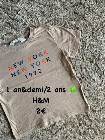T-shirt 🍀 1&demi - 2 ans 🍀 H&M