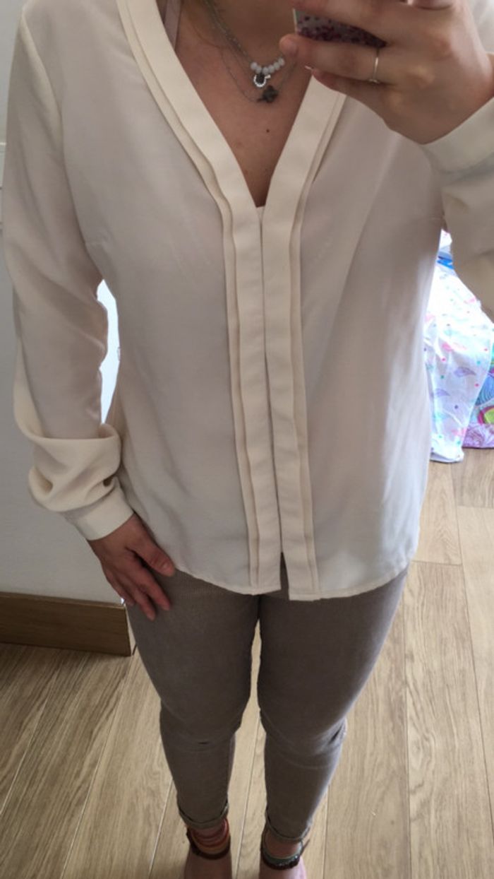 Chemise blouse habille blanc crème Vero mode taille S