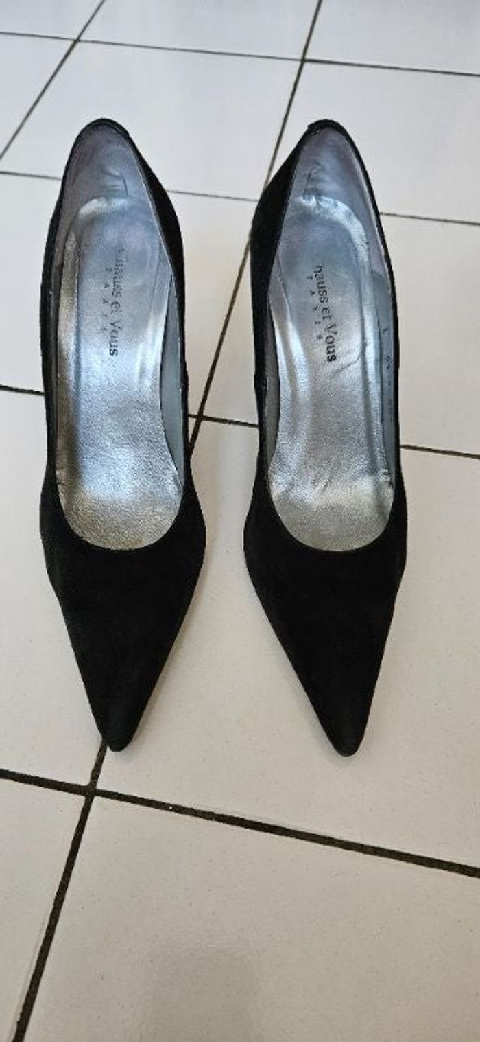 Escarpins noir en daim
